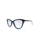 Cat-Eye Glossy Dark Frame with Pink Temples - Image 2