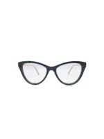 Cat-Eye Glossy Dark Frame with Pink Temples